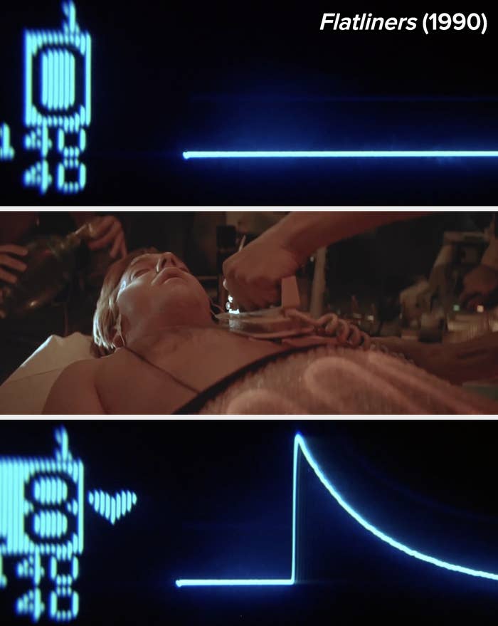 Scene from Flatliners where Kiefer Sutherland is killed and brought back to life