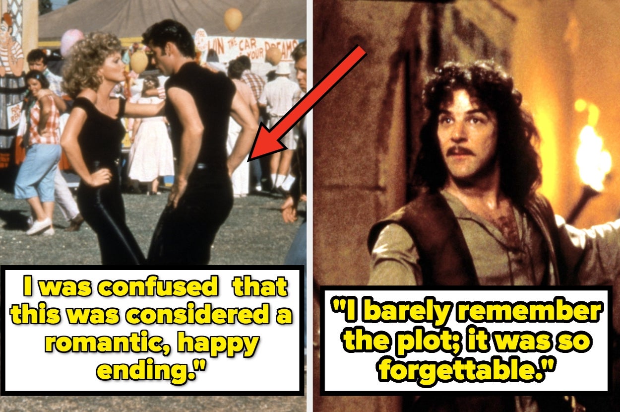 Split image: Left, two characters dancing in a lively scene. Right, a character looking contemplative with a quote about forgetting the plot