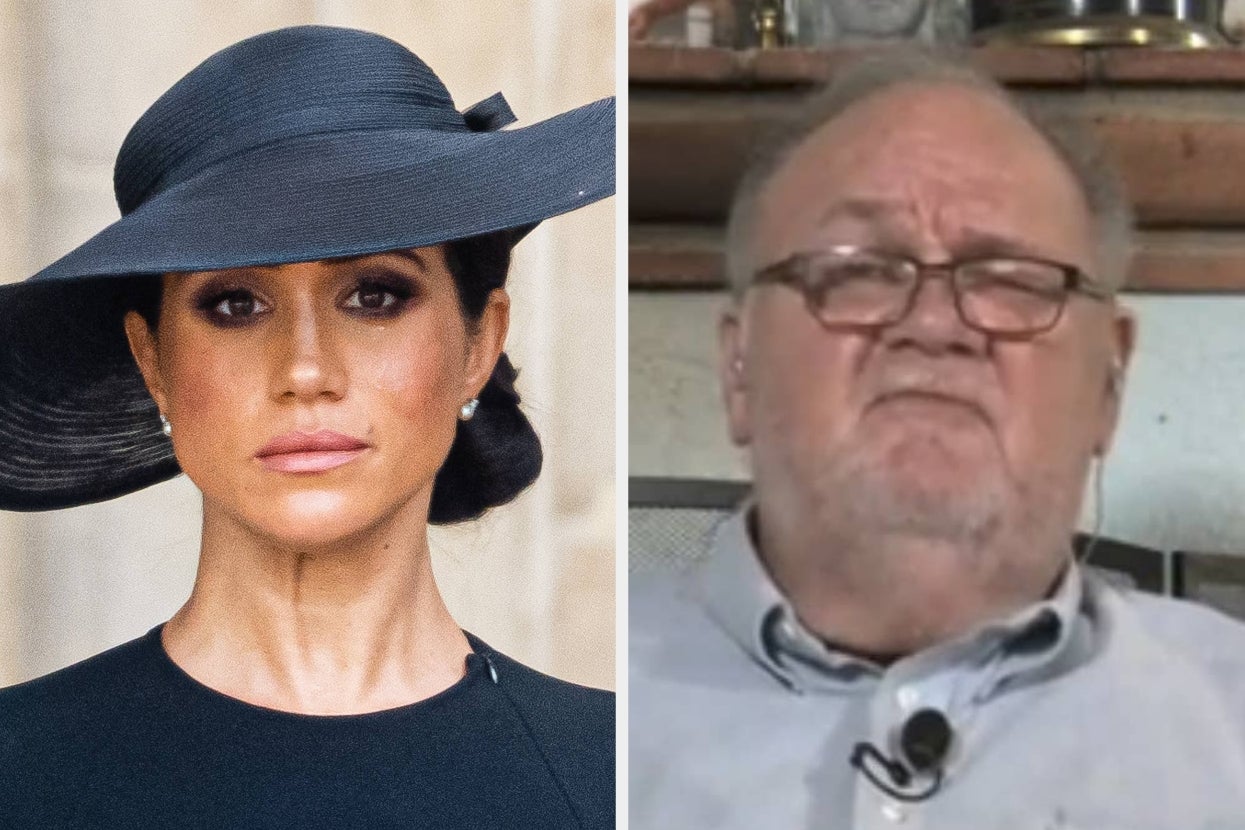 Two individuals are shown in side-by-side portraits: one in stylish attire with a wide-brimmed hat, the other in casual clothing and glasses