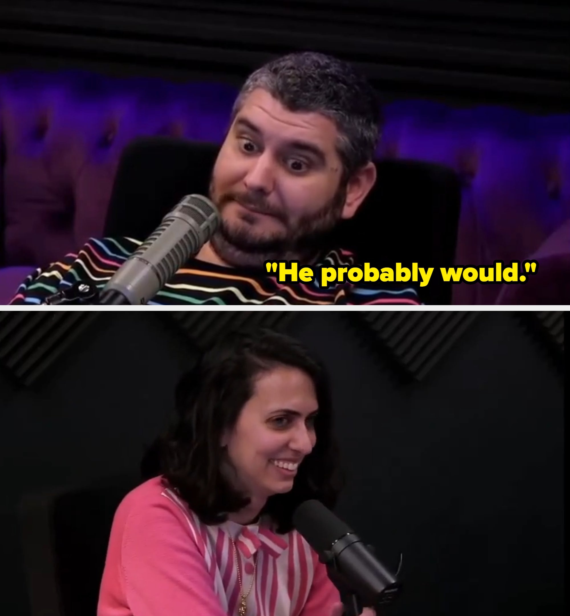Ethan Klein makes a face while saying "he probably would"