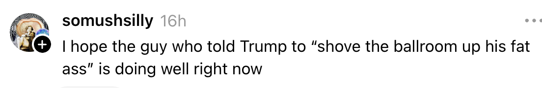 Online-kommentar som ønsker godt til personen som fortalte Trump om å 