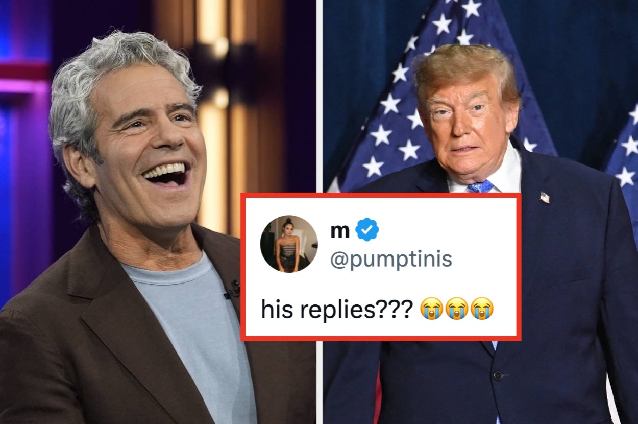 Two men pictured side by side; centered is a tweet questioning one man's replies with shocked emojis