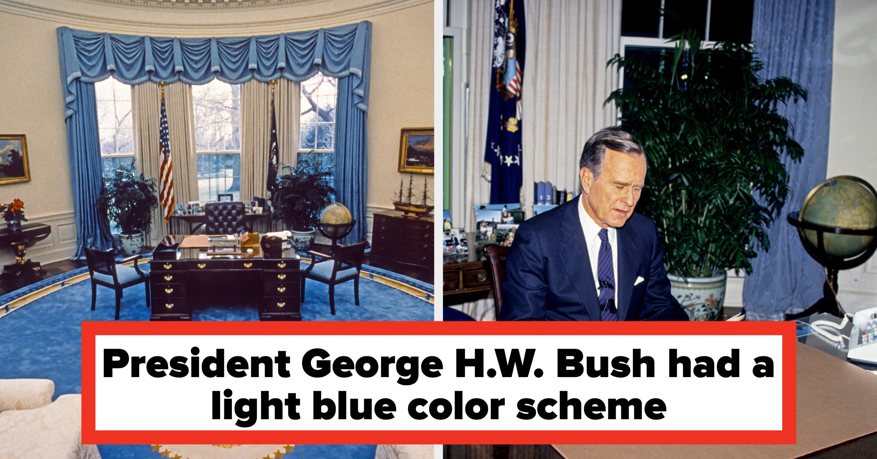 I Went Down A Rabbit Hole Looking At How The Oval Office Has Changed Since The 1930s, And You'll Never Guess Which Former President's Curtains Trump Is Using Right Now