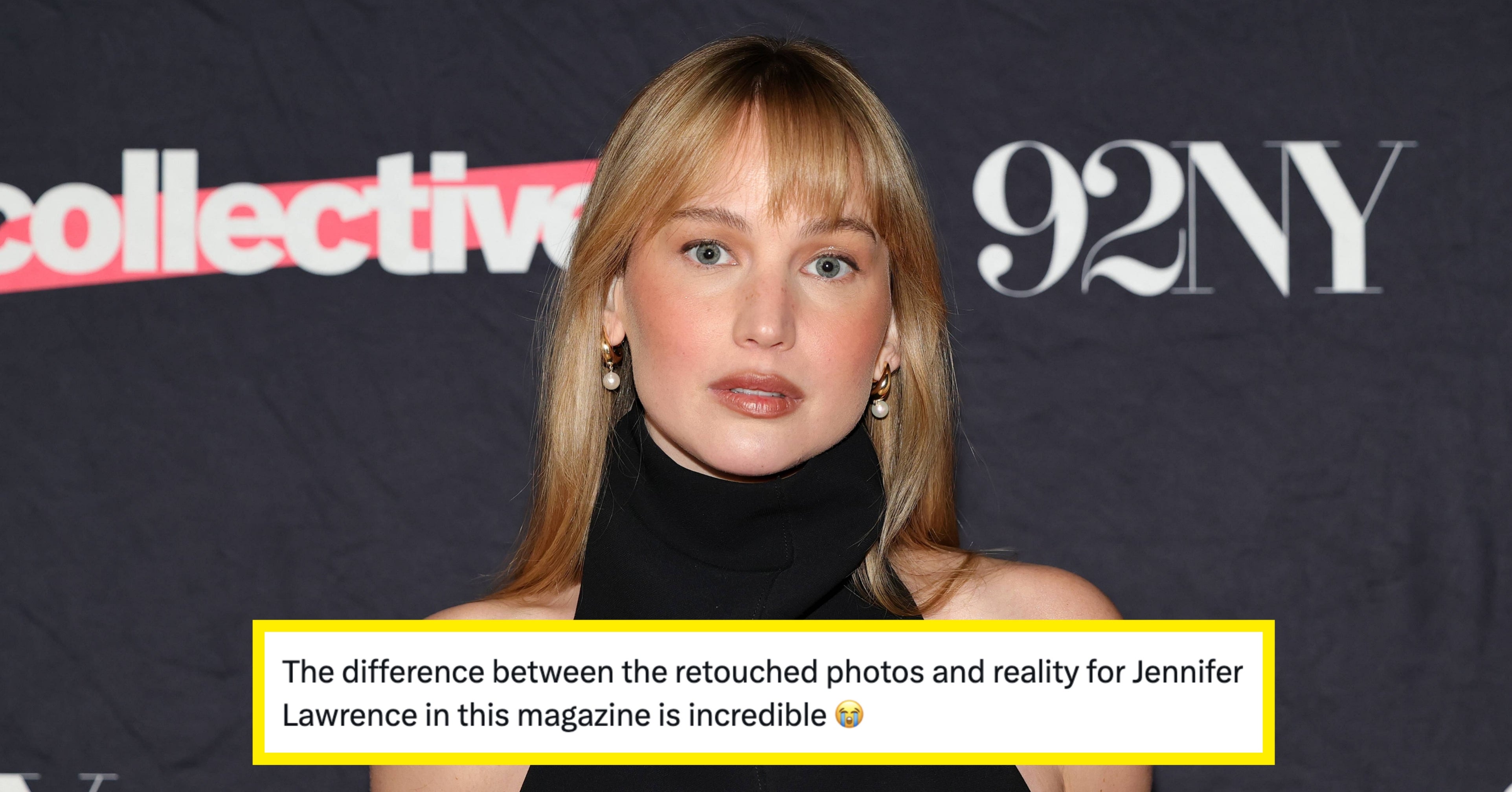 “She Looks Like Her Regular Self”: People Are Reacting To A Side-By-Side Photo Of Jennifer Lawrence On That Viral Magazine Cover Vs. In More Natural Lighting