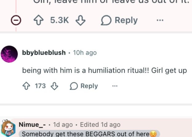 Comments discuss advice on leaving emotionally abusive relationships