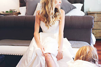 Kristin Cavallari Models Monique Lhuillier Wedding Dress Custom Shoes