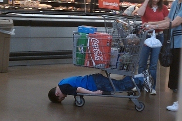 This Boy Has Failed Shopping Carts