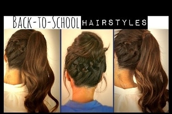 hairstyles: 2 Cute, Back-To-School Hairstyles | Braided Ponytail Into ...