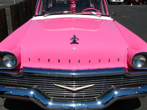 Making A Scene In A Hot Pink Studebaker