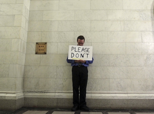 An opponent to gay marriage holds a sign outside the Senate Chamber at the Capitol in Albany, N.Y...