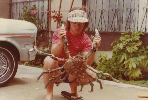 He&#39;s holding a giant crab