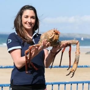 She&#39;s holding a giant crab