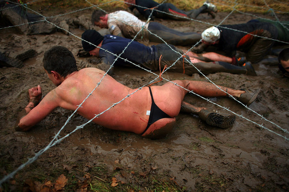 5) Rolling Through Barbed Wire In Speedo