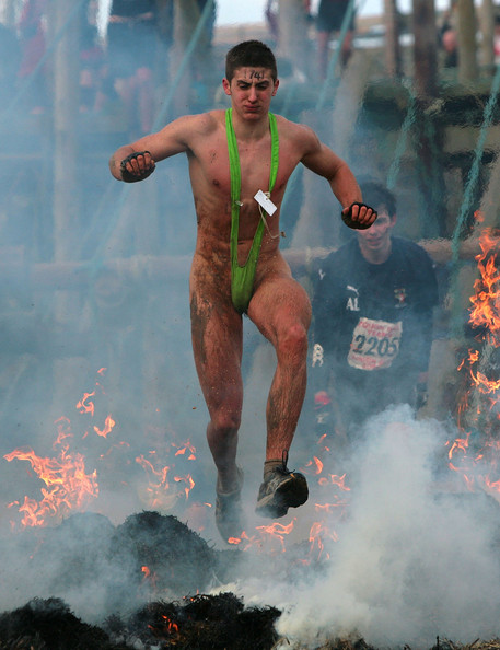 2) Running Through Fire In A Borat Swimsuit