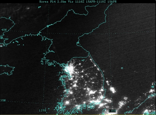Just kidding! This is what North Korea always looks like, thanks to the recently departed Dear Leader's long misrule.