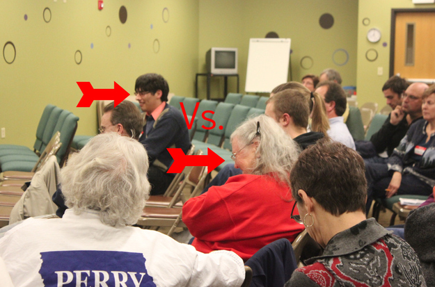 In another room while they were counting the ballots, the Chair called for an open discussion on issues. Abortion came up.The guy said abortion was murder and that if he did what they do to babies, he'd be arrested. The lady surprisingly disagreed with him. She said, "Abortion is a personal decision. It's gonna happen anyway."