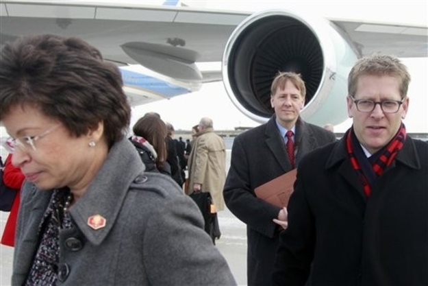 Valerie Jarrett, front left.