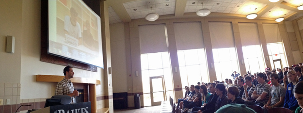 Ohanian speaking at the University of Nebraska-Lincoln.