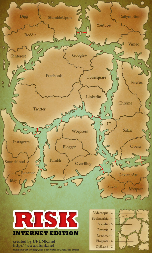Download the HD printable version (100 cm x 60 cm) : RISK Internet Edition