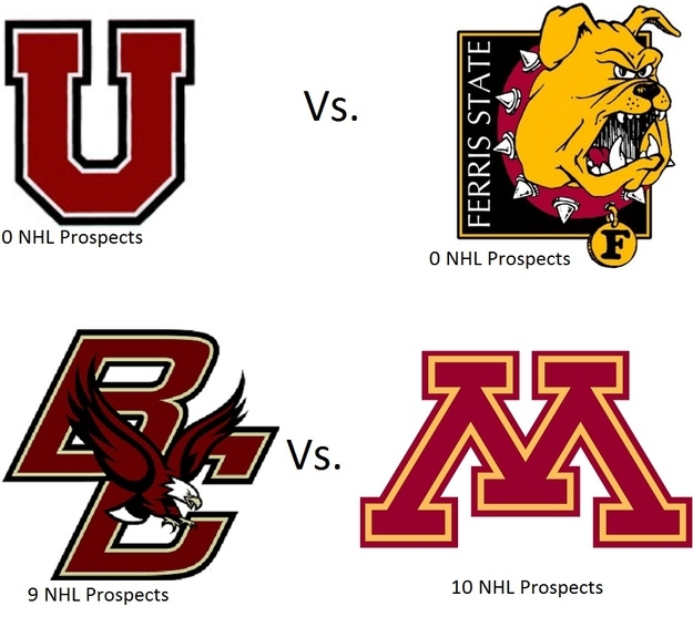 The Final Four! 2 of them who will face off have ZERO NHL Prospects!The other 2 teams are full of NHL Prospects with 9 & 10 each!