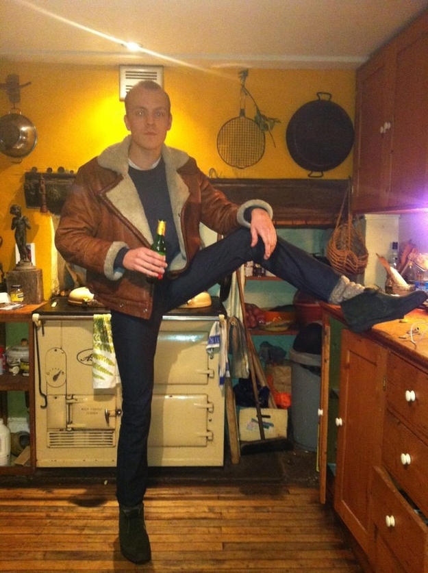 In the kitchen, just hanging out, no big deal