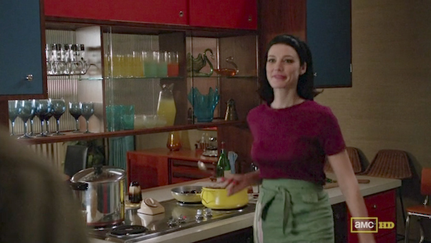 And I guess Megan gets to wear magenta when she's cooking Don's beef because she gets to be her true merry little self.