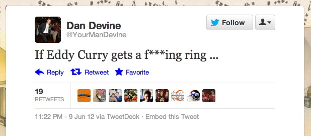 @YourManDevineDan is an associate editor at Yahoo's Ball Don't Lie basketball blog. He tells jokes.