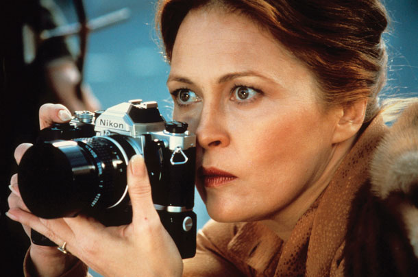 The Eyes of Laura Mars (1978)Fashion photographer Laura Mars (Faye Dunaway) is suspiciously keen on capturing violent, erotic imagery… In fact, she’s so keen that the police think she’s got something to do with a series of murders. She hasn’t, of course, but she does have the uncanny ability to see through the eyes of the real killer.The photographer: Mars favours a Nikon FM, one of the better SLRs of the 1970s, with an MD-11 motor drive. This is fairly accurate, although the FM was more often used as a backup camera for professional photographers. While shooting the film, Dunaway was dating showbiz photographer Terry O’Neill. Presumably, she owes her convincing way with a camera to her then-boyfriend’s influence.Most famous for: This was the first major studio outing for screenwriter John Carpenter, who went on to direct Halloween.Worth watching? For less-than-subtle mystery/horror, absolutely.