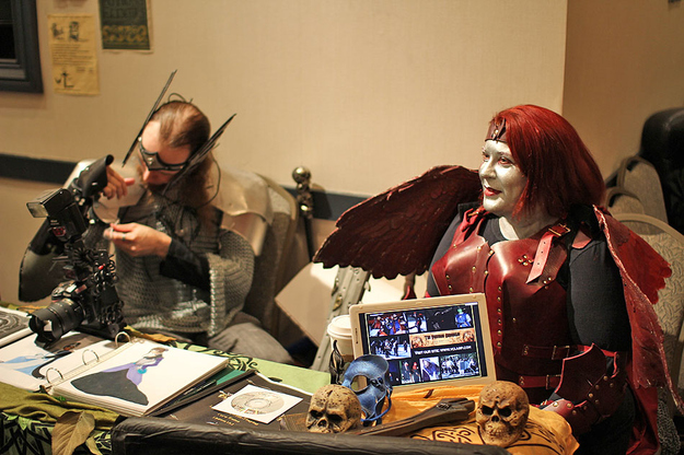 These people were part of a medieval acting troupe.