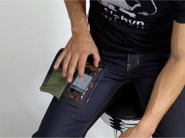 These jeans have a special transparent pocket for your iPhone. Convenient way of checking your texts, or totally pointless?