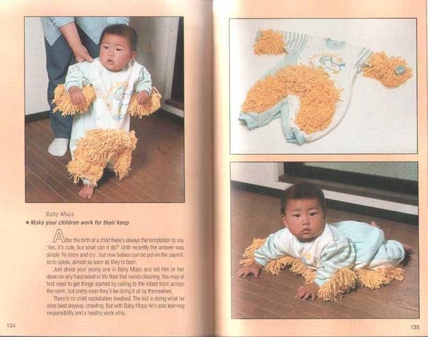 A onesie with a mop attached. Do crawling babies speed up cleaning, or is this totally pointless?