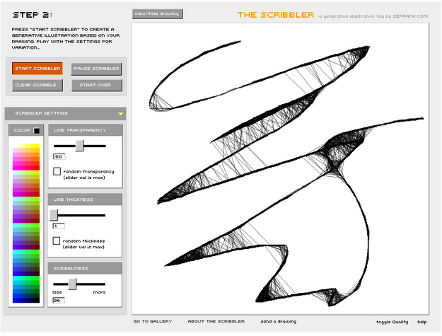 You literally just make scribbles and this application turns it into art. Genius.