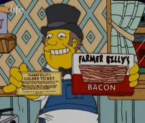 The Simpson's take uses bacon instead of the classic chocolate bar. Good call.