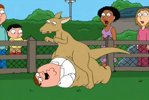 Peter might be comfortable here but that Kangaroo doesn't exactly walk away unscathed, poor thing.EDGE: Neither