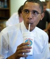 Obama! Eating at Gustavo&#39;s restaurant.