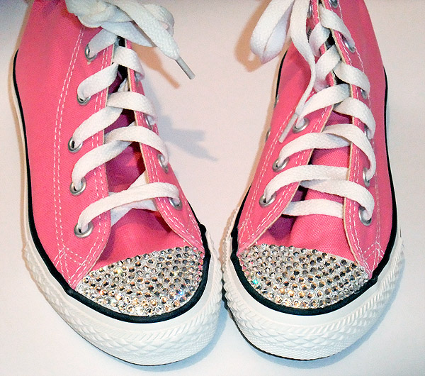 bedazzled pink converse
