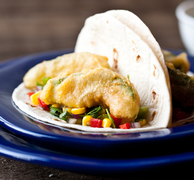 My favorite lunch-time tacos ever. Avocado is a gift and so is deep frying.
