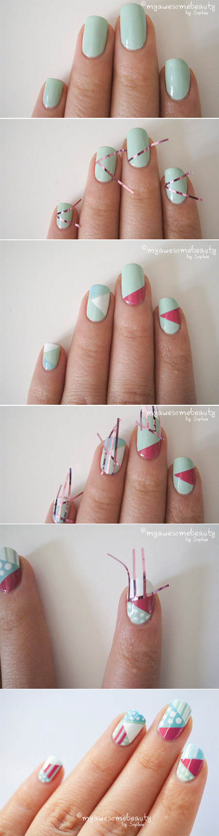 cute easy nail designs using tape