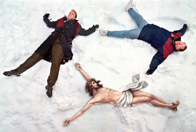 Jesus Making Snow Angels