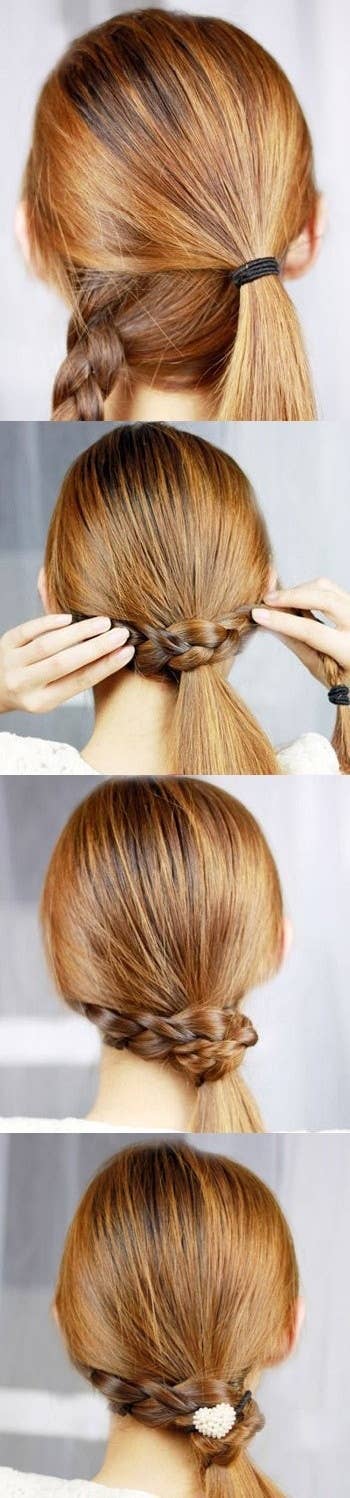Use an extra rubber band and bobby pins to secure the braids.