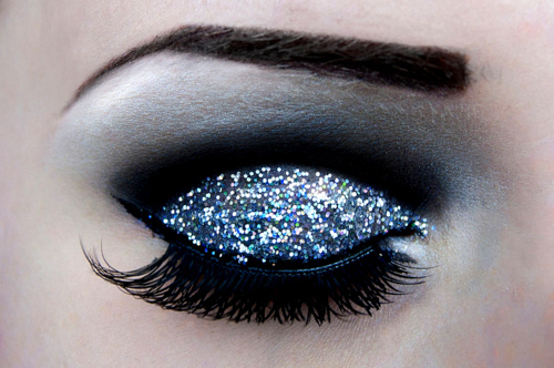 silver glitter eyeshadow tumblr