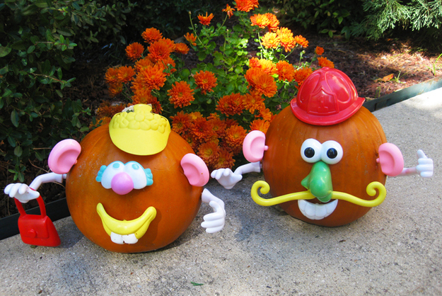 Mr. and Mrs. Potato Head Pumpkins