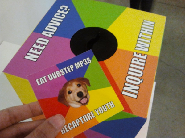 Another installation was the Advice Dog advice box.