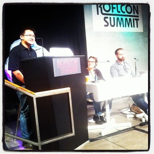 Professor of Cultural Anthropology at NYU Biella Coleman and General Manager of Reddit Erik Martin spoke on the panel Internet Culture and Geopolitics, moderated by ROFLcon founder Tim Hwang.