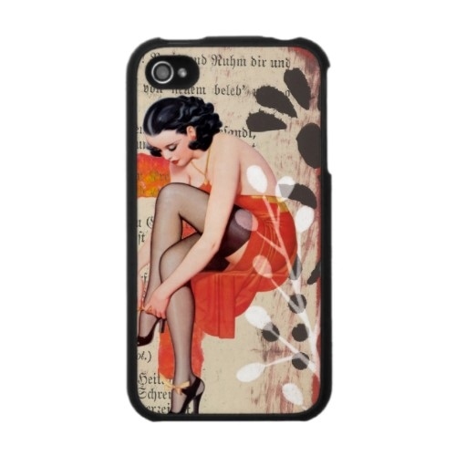 iPhone 4 / 4S Case: Sexy in Red Vintage Pin-Up Girl