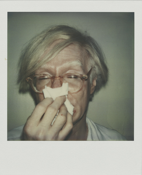 Just a polaroid of Andy Warhol sneezing