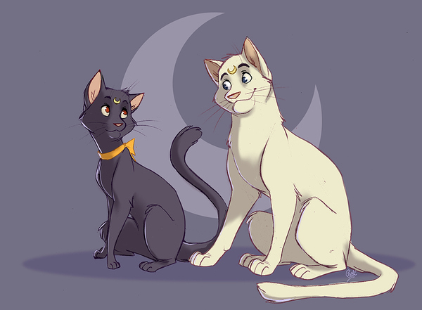Disney Style Luna and Artemis by bluewolf487