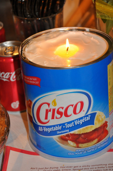Make a candle out of Crisco.
