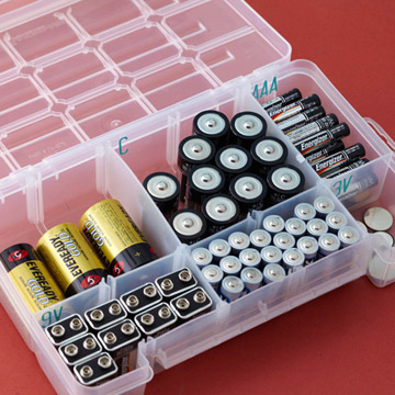 Stock up on batteries and keep them organized and protected from water damage.