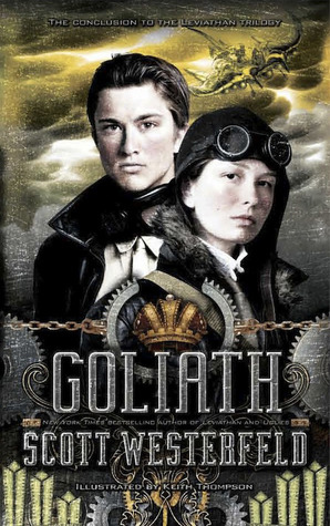 GoliathBy Scott Westerfeld , Illustrator Keith ThompsonAlek and Deryn are on the last leg of their round-the-world quest to end World War I, reclaim Alek’s throne as prince of Austria, and finally fall in love. The first two objectives are complicated by the fact that their ship, the Leviathan, continues to detour farther away from the heart of the war (and crown). And the love thing would be a lot easier if Alek knew Deryn was a girl. (She has to pose as a boy in order to serve in the British Air Service.) And if they weren’t technically enemies. The tension thickens as the Leviathan steams toward New York City with a homicidal lunatic on board: secrets suddenly unravel, characters reappear, and nothing is at it seems in this thunderous conclusion to Scott Westerfeld’s brilliant trilogy.Get it here.
